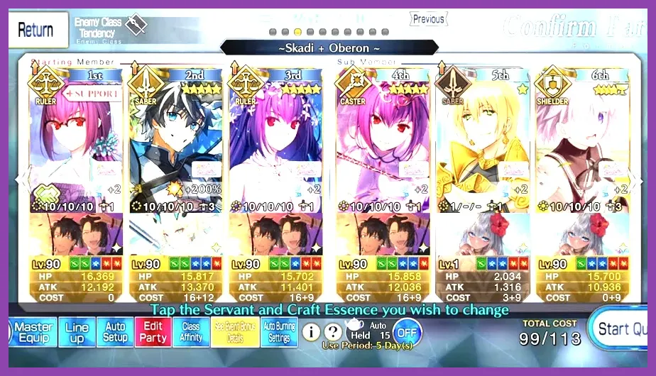 Quick meta team setup with Ruler Skadi and Charlemagne in Fate Grand Order