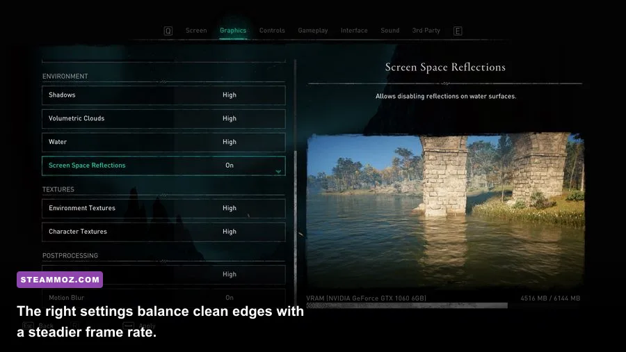 Assassin's Creed Brotherhood PC graphics settings menu showing anti-aliasing and shadows