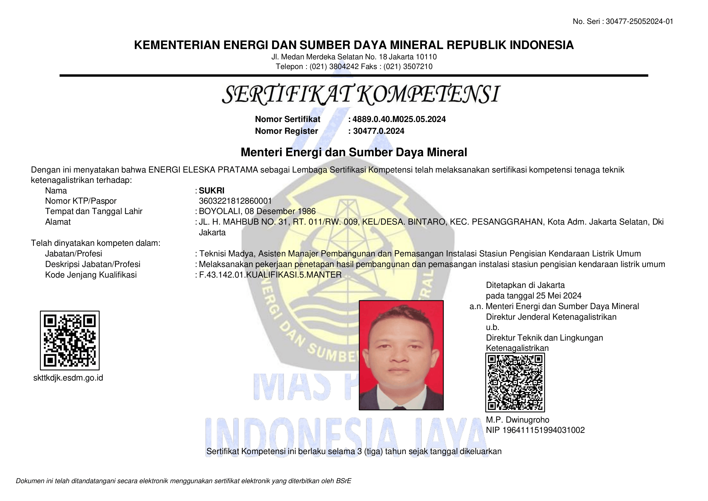 Sertifikasi Kompetensi SPKLU