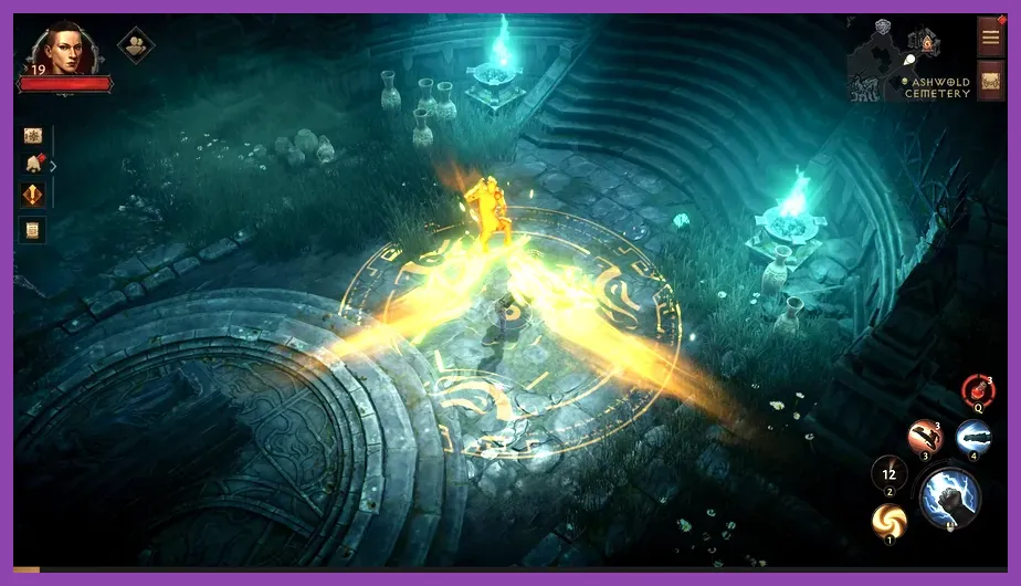 Monk placing Sanctuary dome and Shield of Zen in Diablo Immortal battle