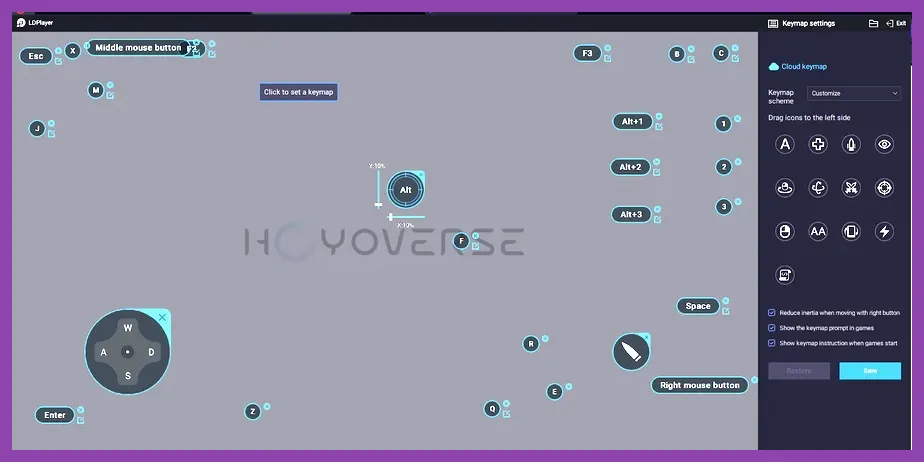 Keymapping overlay for Goddess of Victory Nikke on PC
