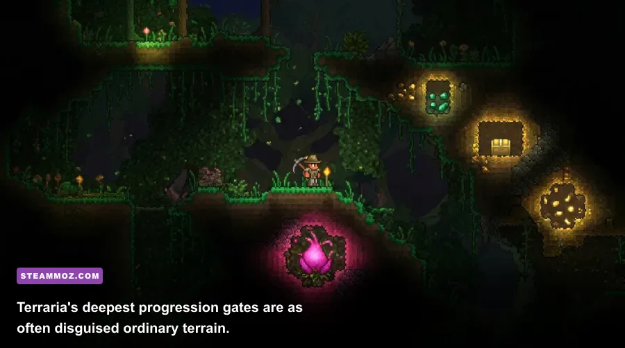 Terraria Jungle Temple and Plantera bulb hidden location