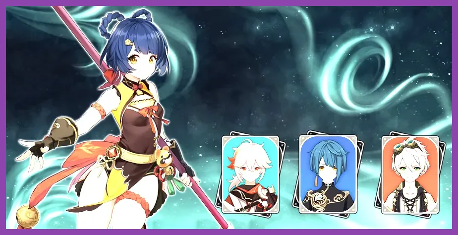 Genshin Impact team using Bennett Xingqiu and Xiangling elemental bursts