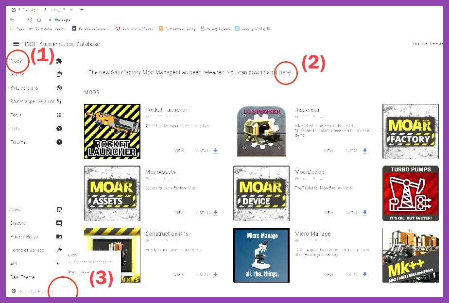 Satisfactory Mod Manager profile with gameplay mods disabled