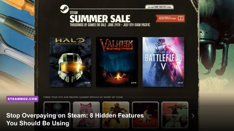Steam Store front page during a seasonal sale event