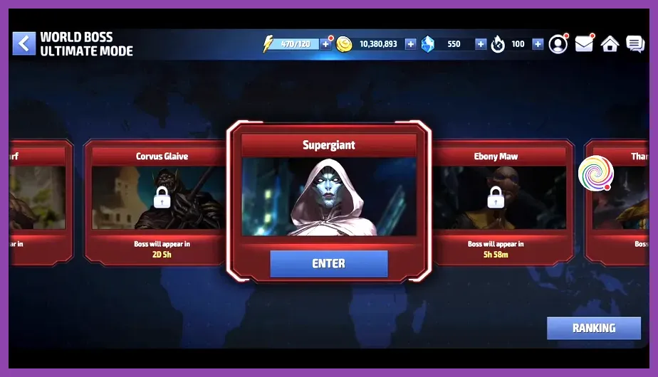 Fighting Thanos in Marvel Future Fight World Boss