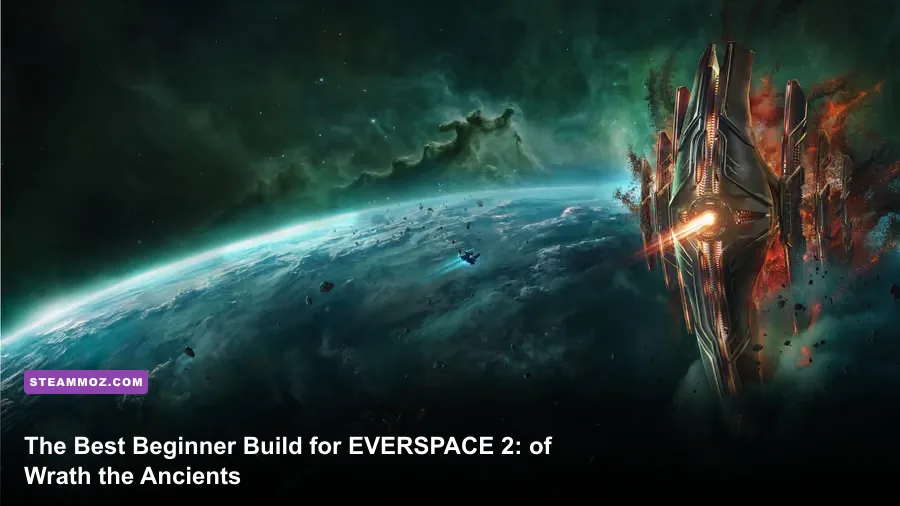 EVERSPACE 2 Wrath of the Ancients ship fighting through ancient space ruins