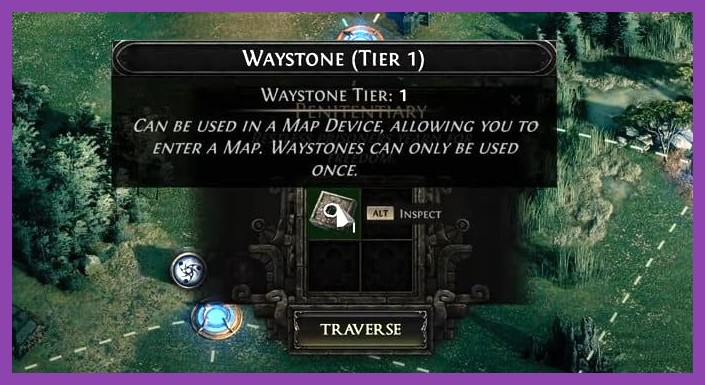 Endgame mapping and waystone activation screen in Path of Exile 2
