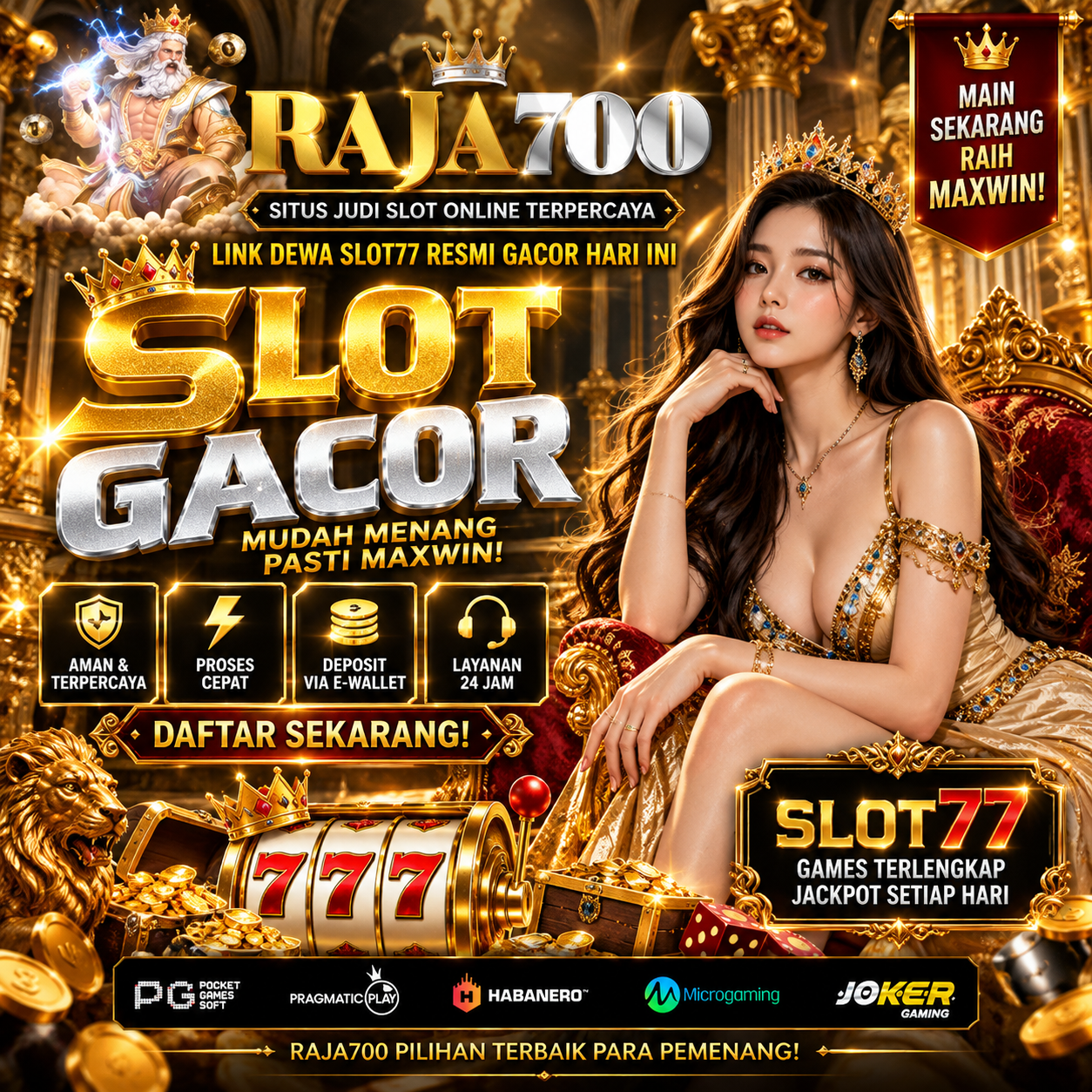 RAJA700: Situs Judi Slot Online Terpercaya Link Dewa Slot77 Resmi Gacor Hari Ini