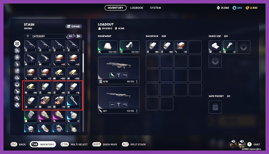 ARC Raiders crafting and progression screen