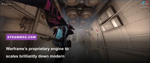 Warframe Warframe bullet jumping through an open landscape with explosive abilities