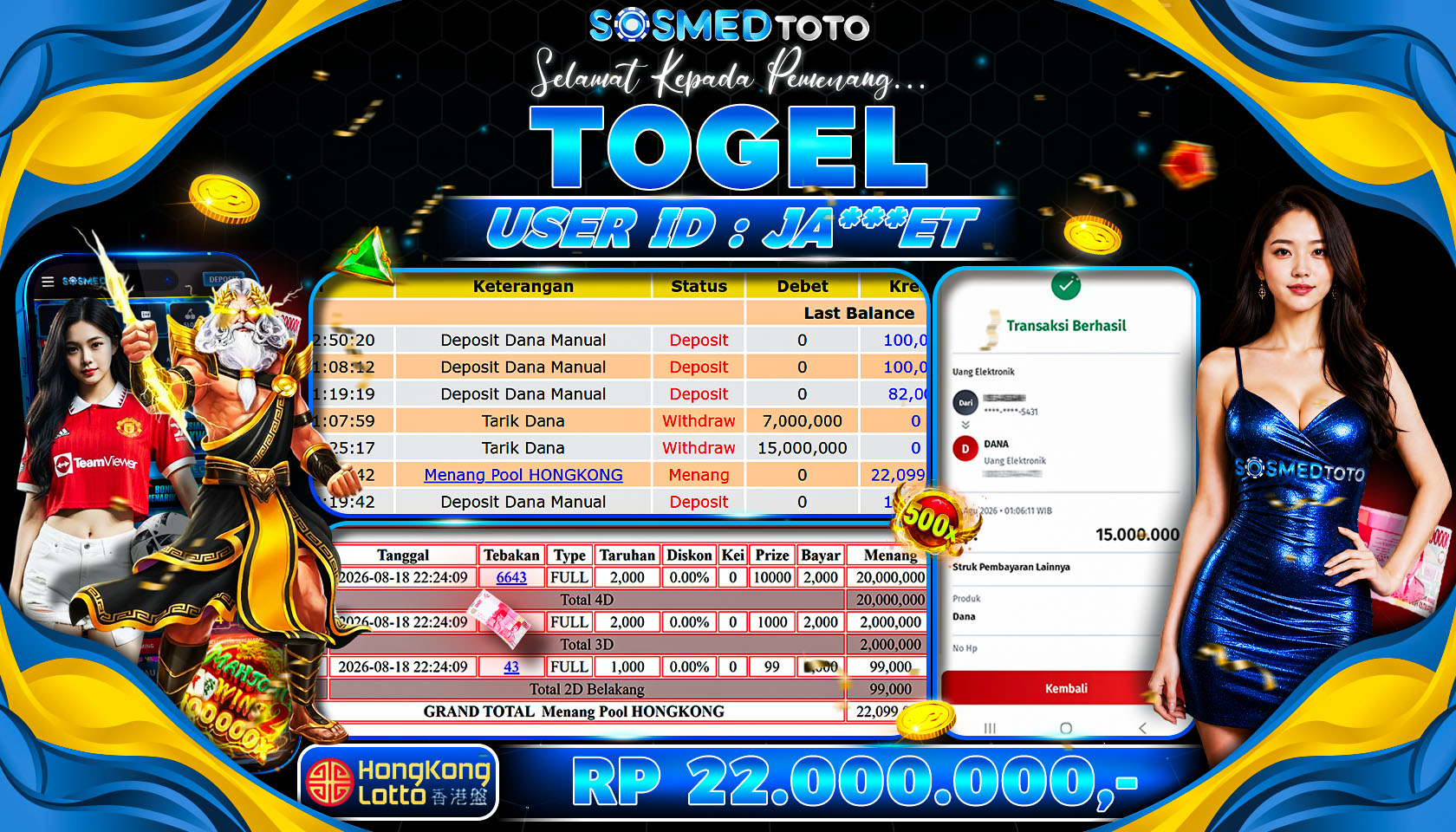 SOSMEDTOTO JACKPOT TOGEL 22 JT LUNASS !