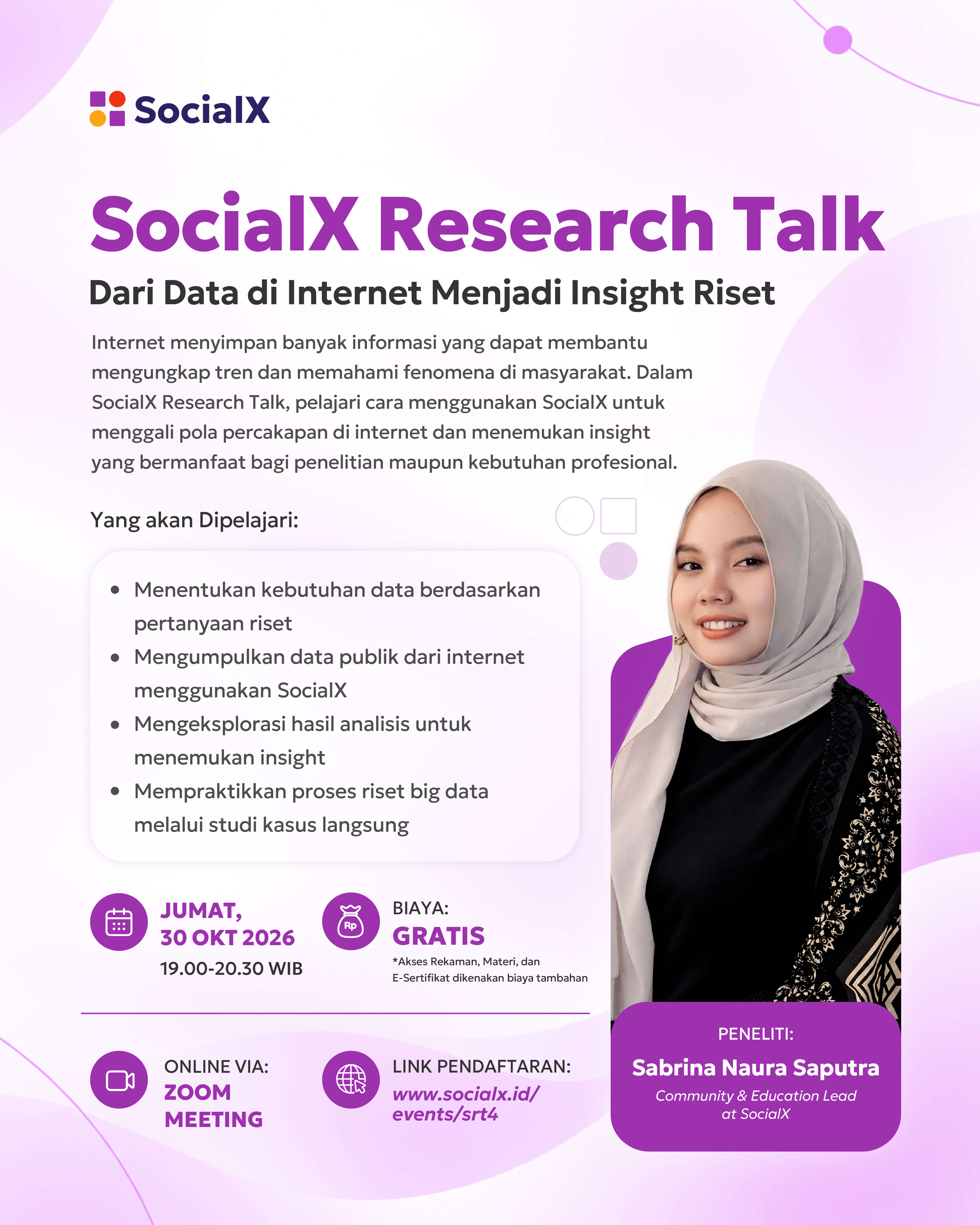 SocialX Research Talk: Dari Data di Internet Menjadi Insight Riset