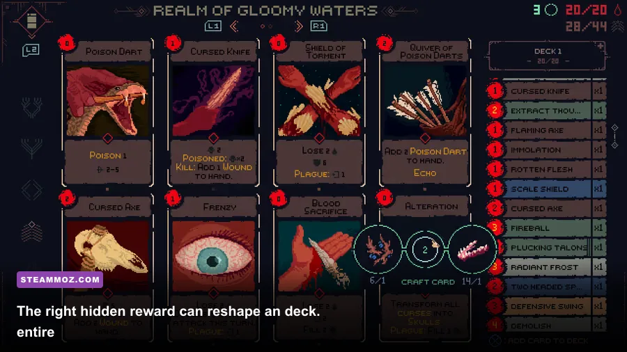 Death Howl card combat interface showing a reward choice