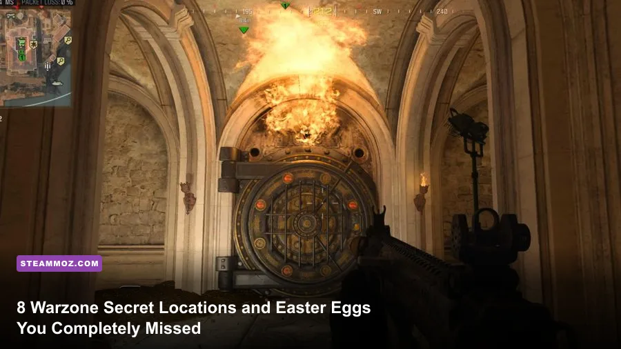 A player standing before an opened underground secret vault in Call of Duty Warzone filled with legendary crates