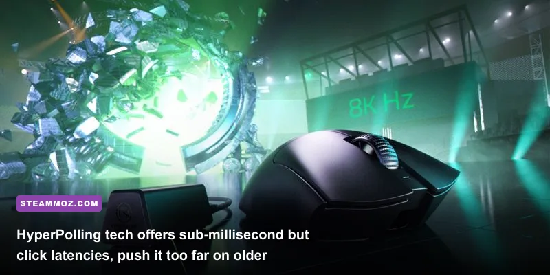 Razer wireless competitive gaming mouse showcasing optical sensor