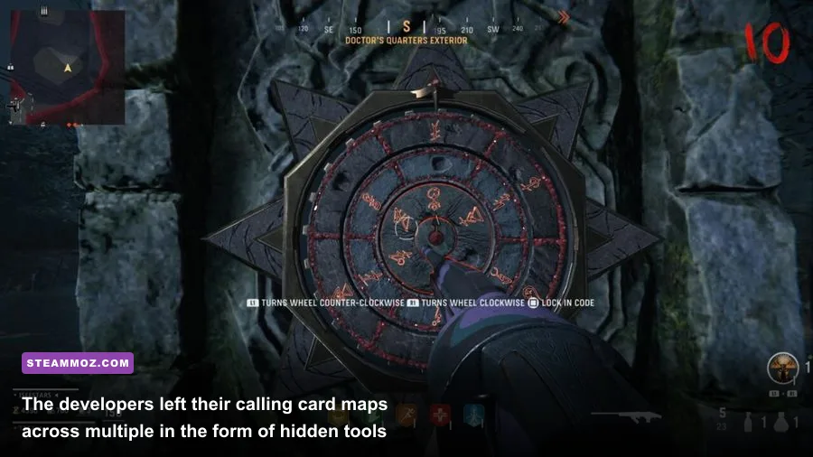 A literal sledgehammer embedded into a cracked wall inside Vanguard