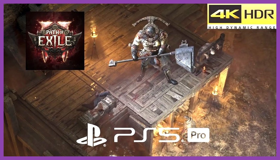 Epic boss fight in Path of Exile 2 with fast-paced visual effects and motion blur