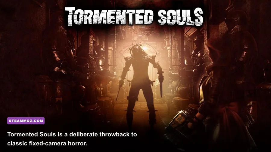 Tormented Souls screenshot of Caroline Walker inside the grim Winterlake Mansion