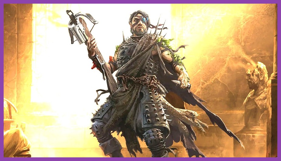 Path of Exile 2 Mercenary firing a crossbow at enemy hordes