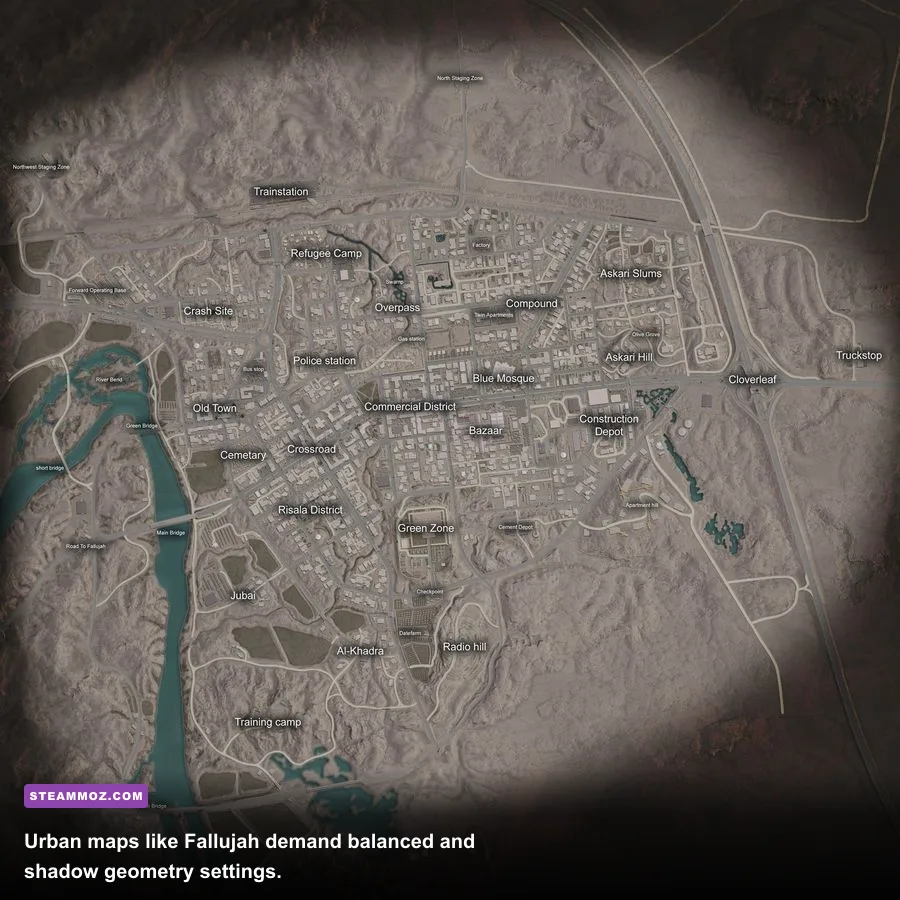 Dense urban warfare on Squad's demanding Fallujah map