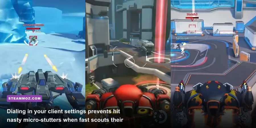 Killshot mech utilizing dash ability in Mech Arena PC high frame rate mode