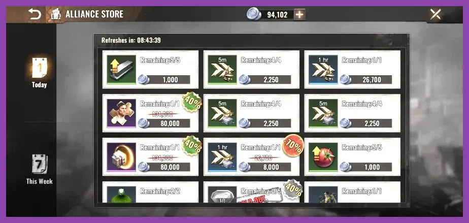 State of Survival limited-time event reward shop