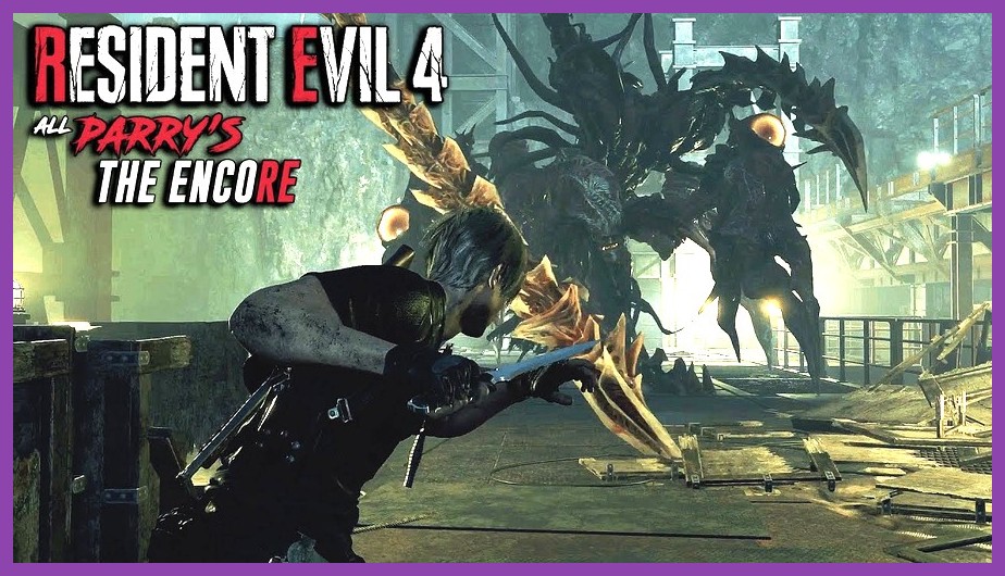 Leon performing a perfect parry against a Ganado in Resident Evil 4 Remake