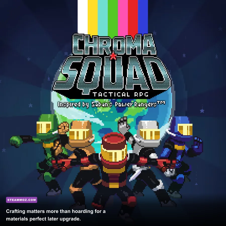 Chroma Squad crafting workshop with equipment and upgrade options
