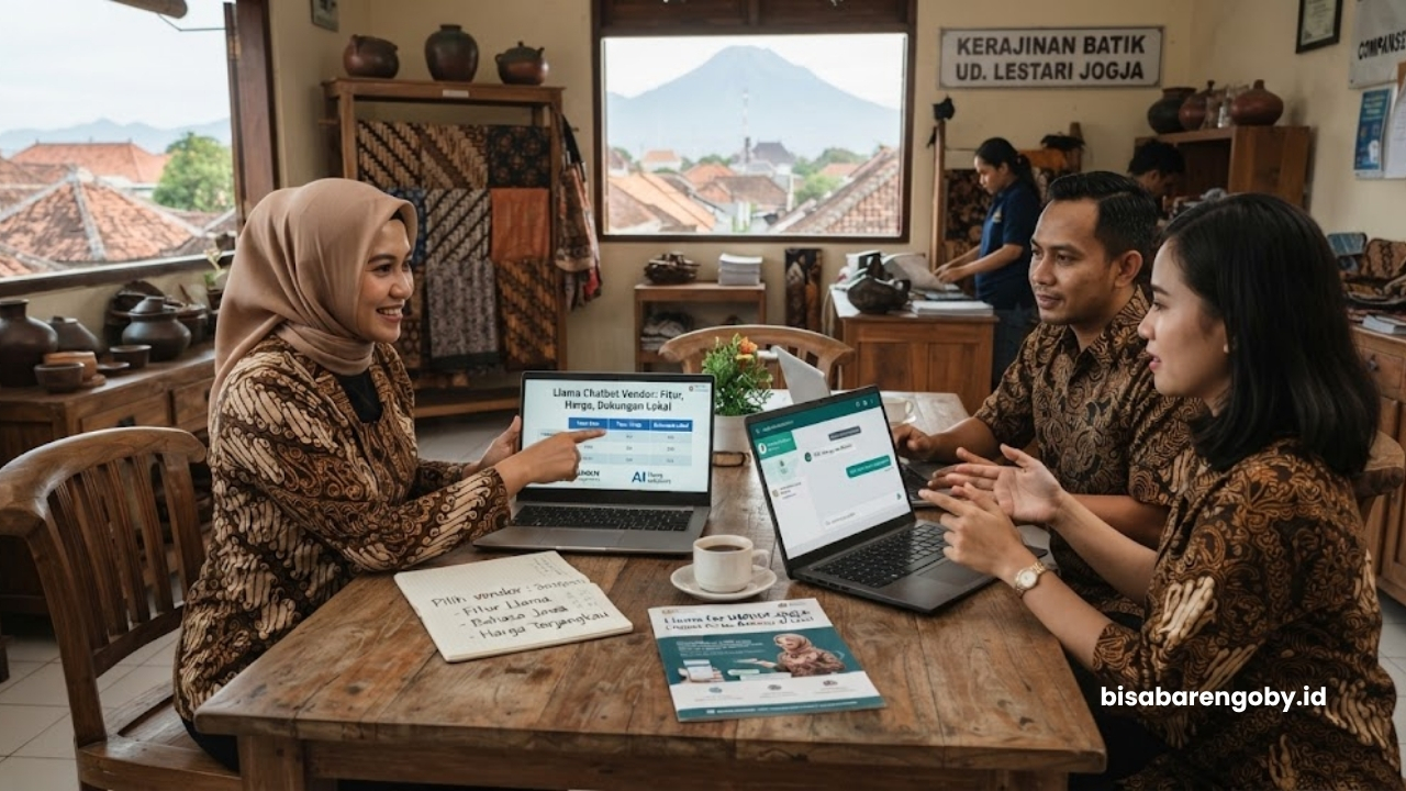 Pemilik bisnis menyeleksi vendor Chatbot AI untuk UMKM di Yogyakarta berbasis Llama