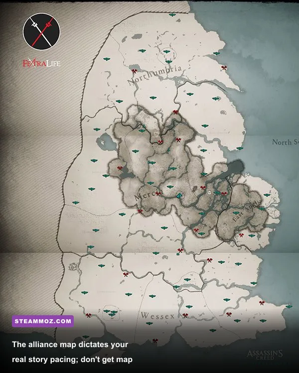 The England alliance map on Randvi's table in Ravensthorpe