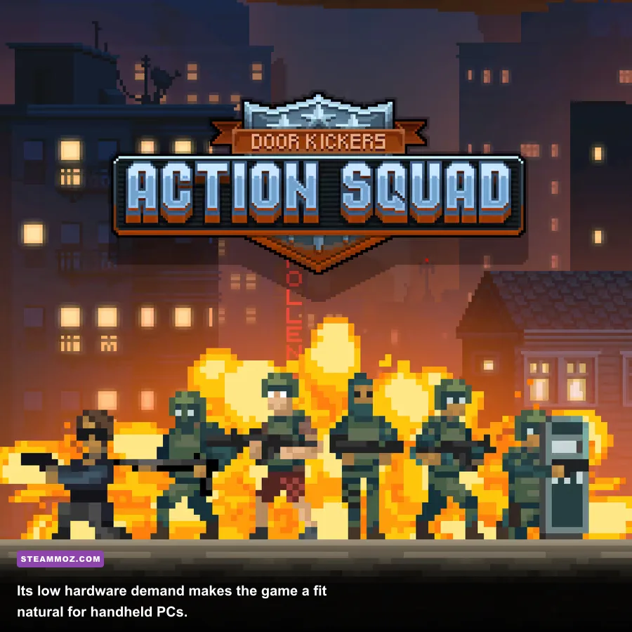 Door Kickers Action Squad running on a Steam Deck during a tactical mission