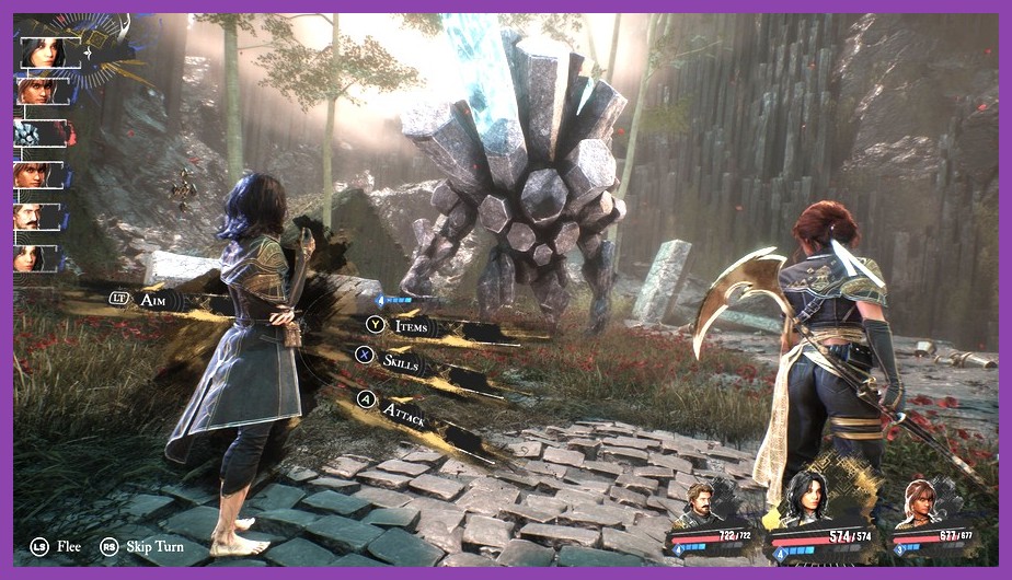 Gameplay screenshot showing combat mechanics in Clair Obscur Expedition 33
