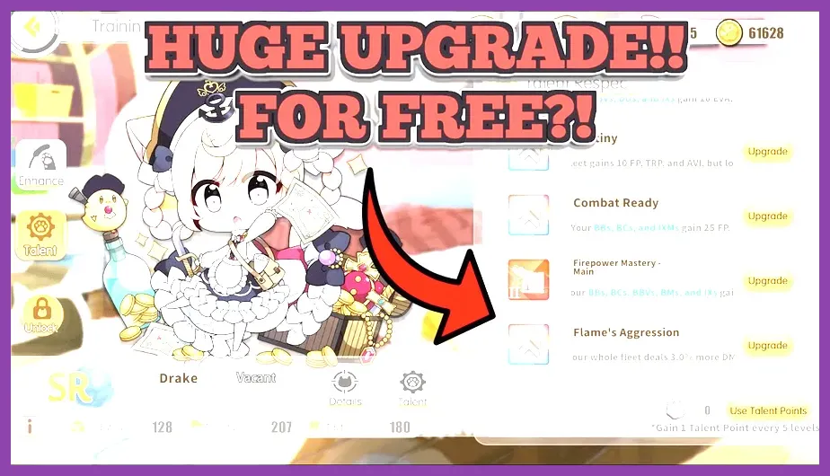 Azur Lane cat lodge talent reroll and training interface