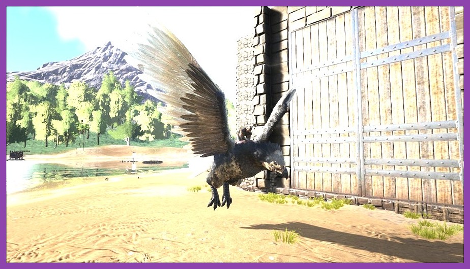 Player flying on an Argentavis above dense forest in ARK Survival Evolved