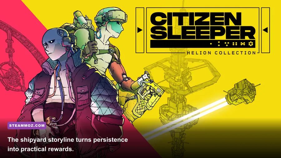 Lem and Mina at the shipyard in Citizen Sleeper