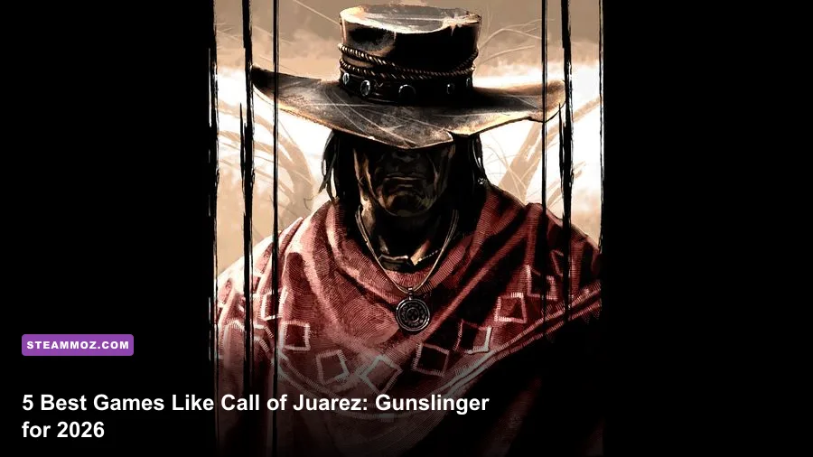 Silas Greaves fighting enemies in a dusty western canyon in Call of Juarez Gunslinger