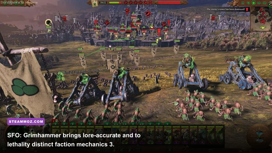 SFO Grimhammer overhaul battle view with customized elite units and UI