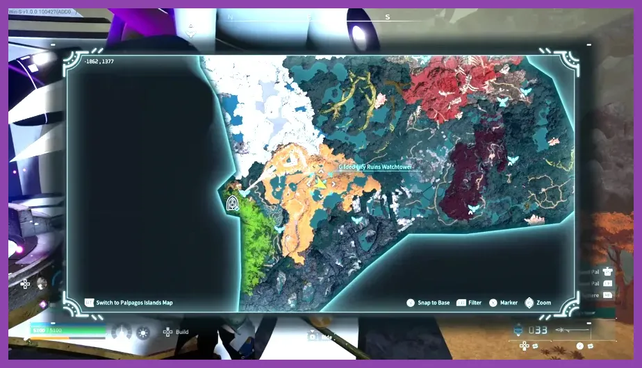 Illustrated route connecting all five secret locations for efficient farming