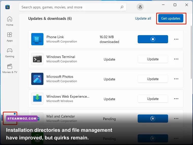 Xbox PC app download interface showing SSD file allocation