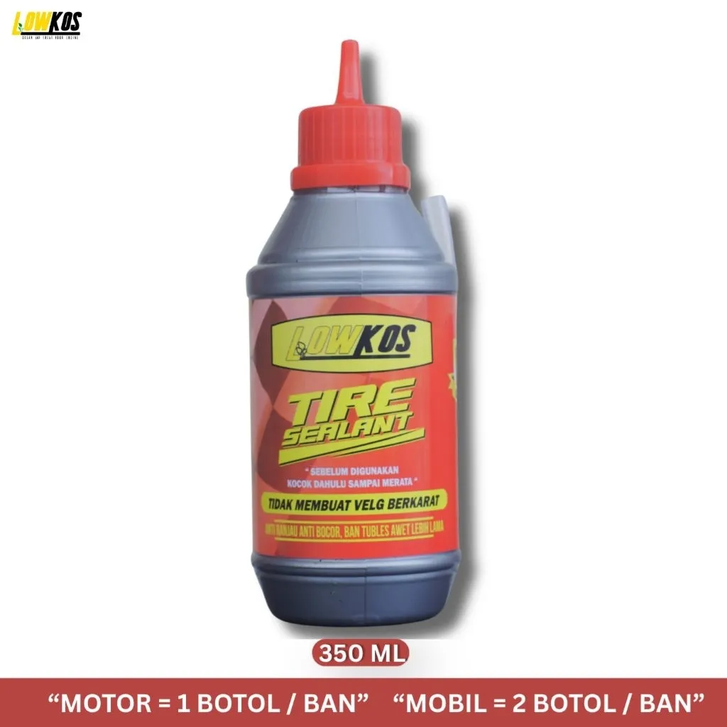 LOWKOS Cairan Ban Tubeless 350ml Original Red Edition - Anti Ranjau Paku & Menambal Otomatis - Gambar 4