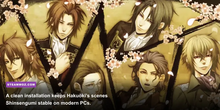Hakuoki Edo Blossoms Shinsengumi group scene in high definition