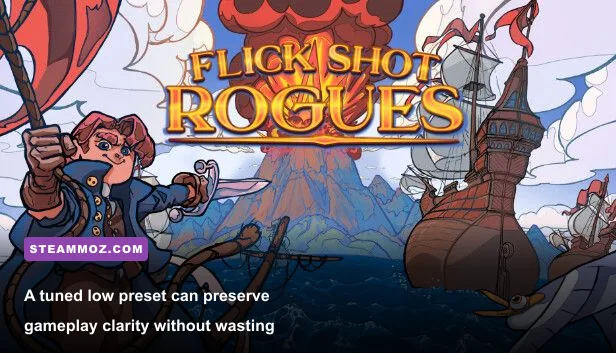 Flick Shot Rogues running at low graphics settings with readable arena action
