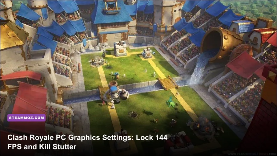 Clash Royale intense arena tower battle running on PC