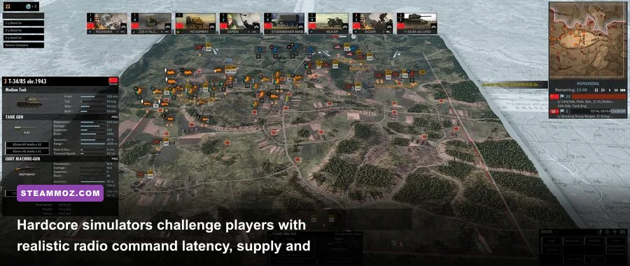 Tactical battlefield overview with dynamic frontline movement in Steel Division 2