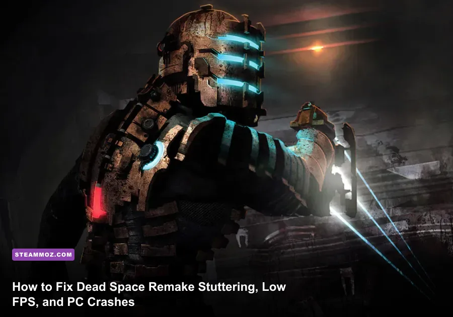 Isaac Clarke aiming the Plasma Cutter in a dark corridor aboard the USG Ishimura in Dead Space Remake