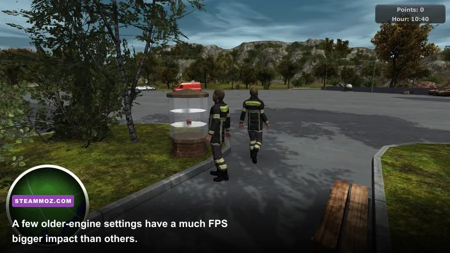 Firefighters 2014 PC graphics settings menu for improving FPS