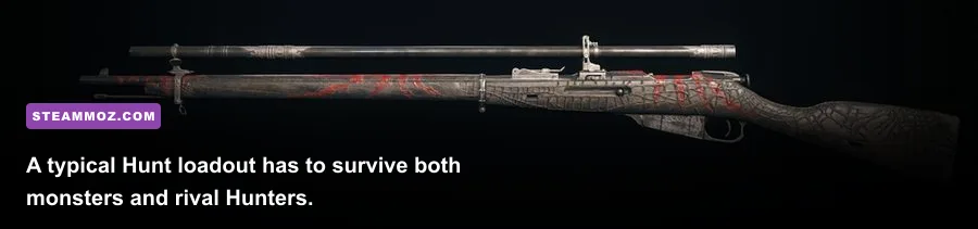 Hunt Showdown 1896 hunter carrying a Mosin Nagant and Caldwell Conversion pistol