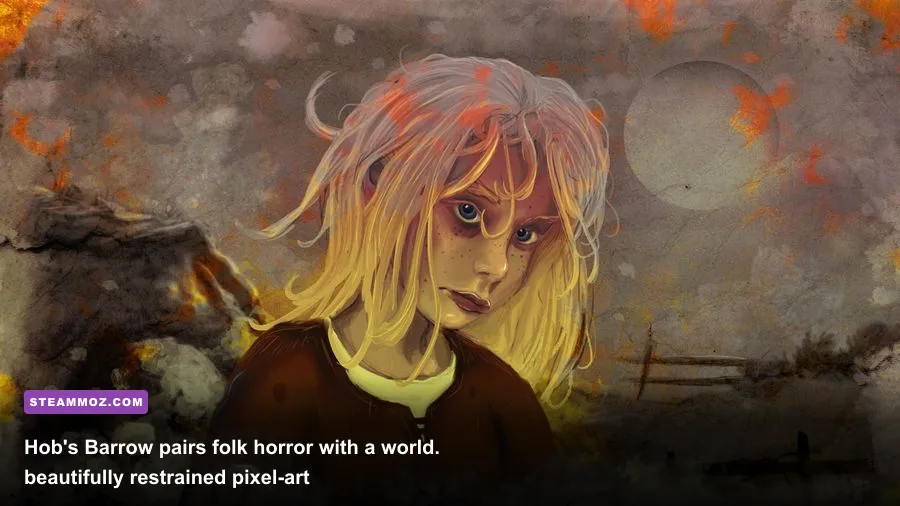 The Excavation of Hob's Barrow protagonist exploring a candlelit underground crypt