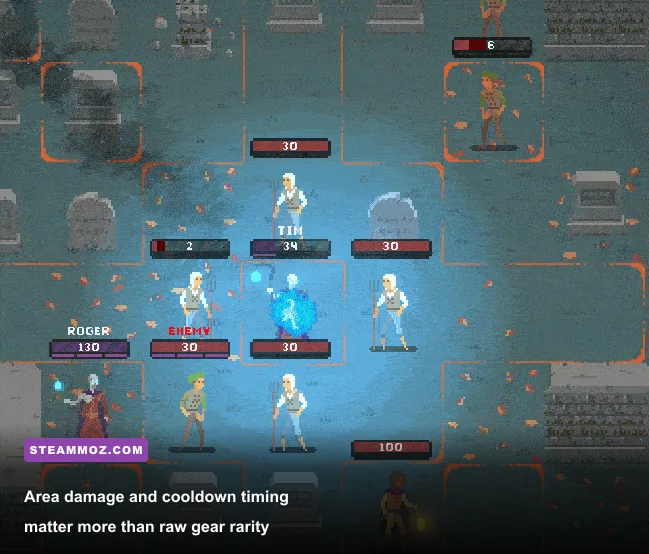 GENIE combat build using area damage skills against grouped enemies